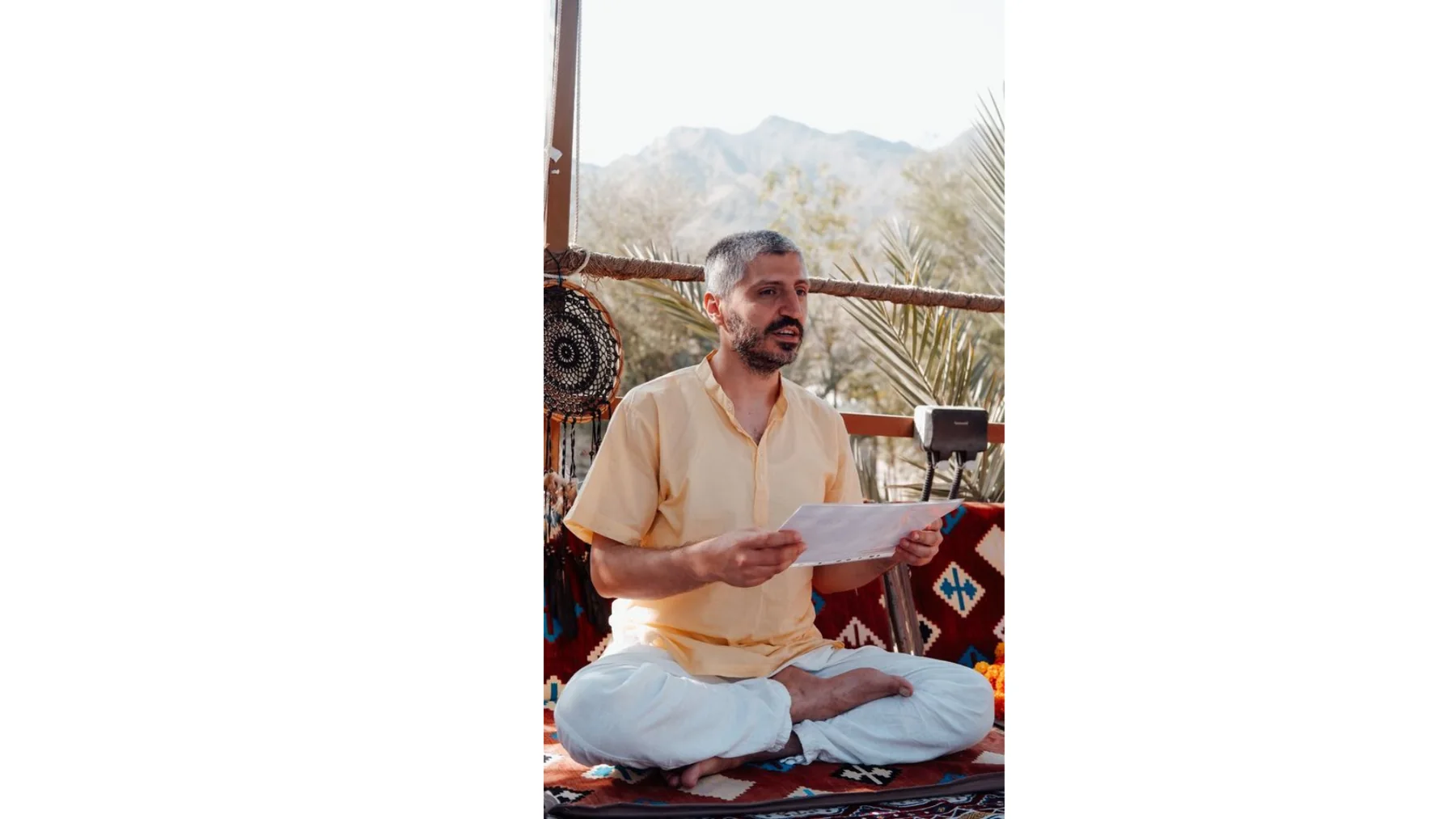 Dr. Hisham leading a yoga session